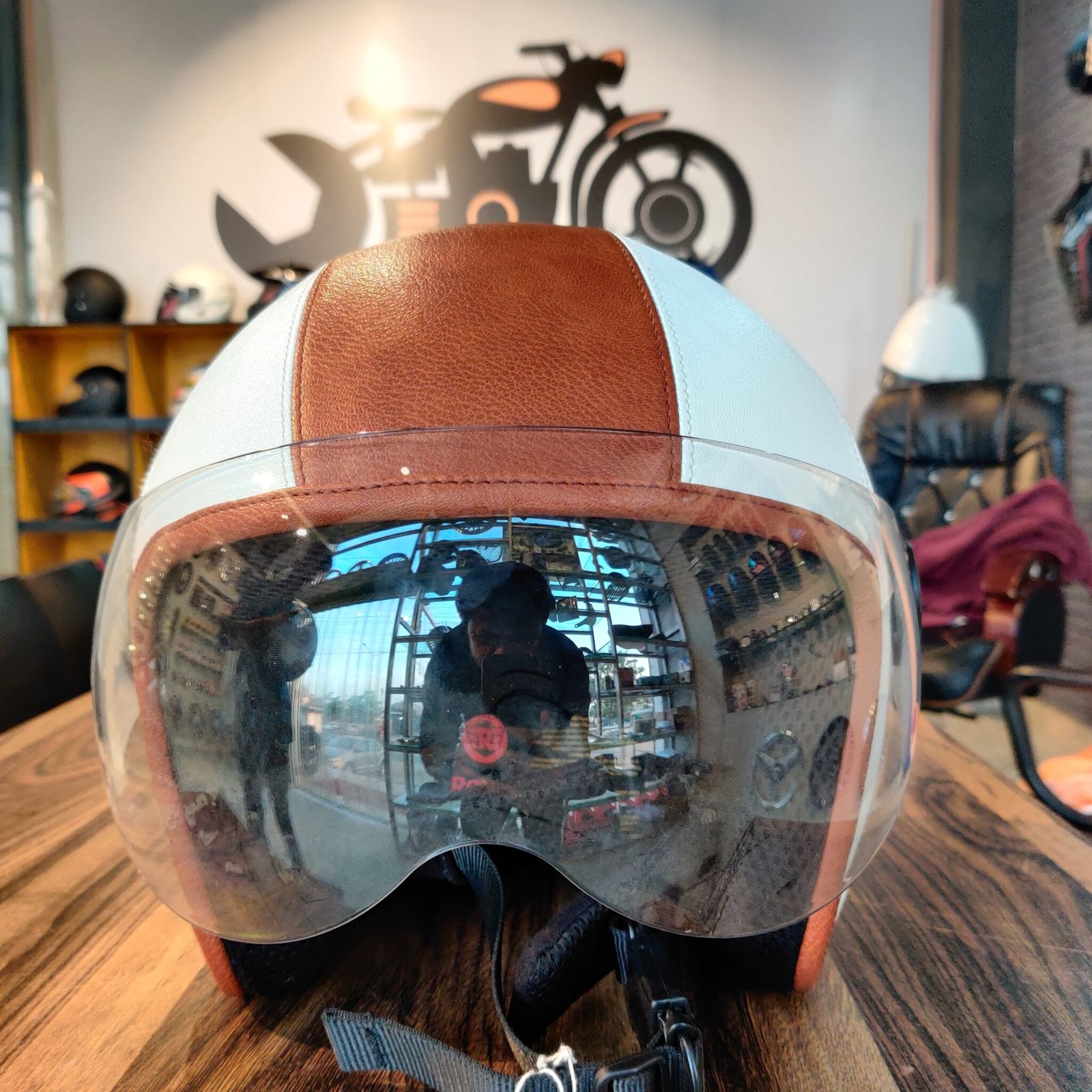 Classic Helmet With Visor (RED) - The Bikerz